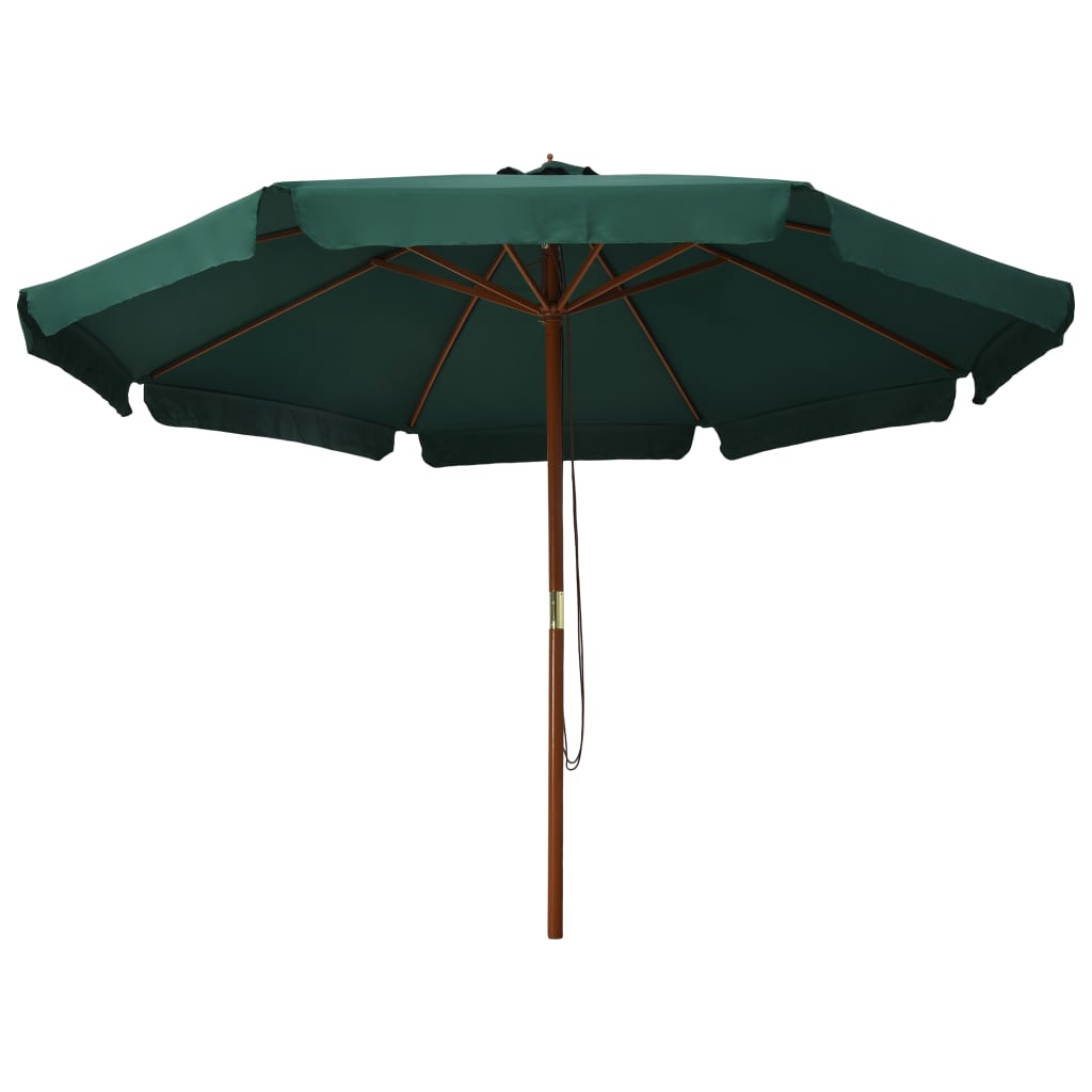 Vidaxl -Parasol mit Holzstange 330 cm Grün