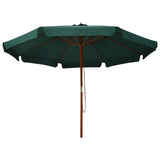 Vidaxl Parasol z drewnianym słupem 330 cm zielonym