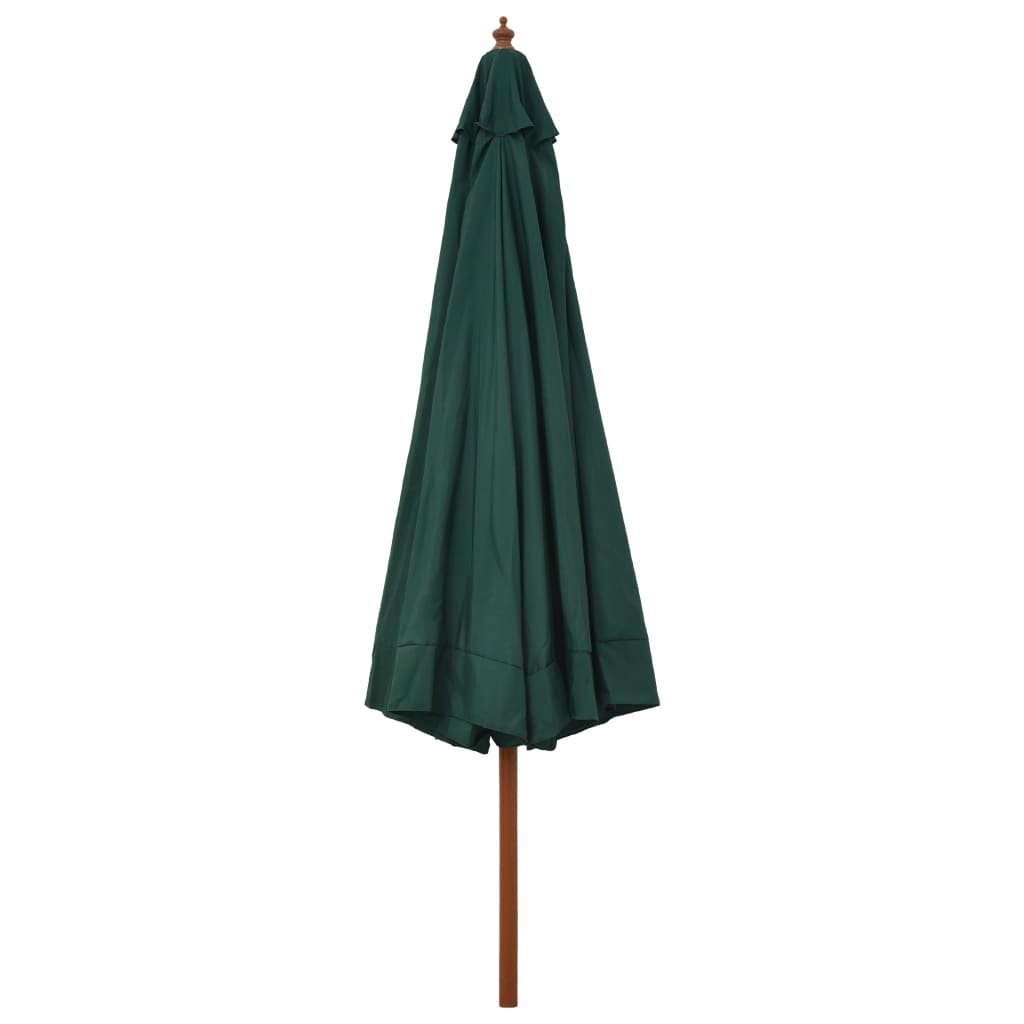 Vidaxl Parasol con poste de madera de 330 cm verde