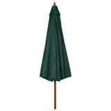 Vidaxl Parasol z drewnianym słupem 330 cm zielonym