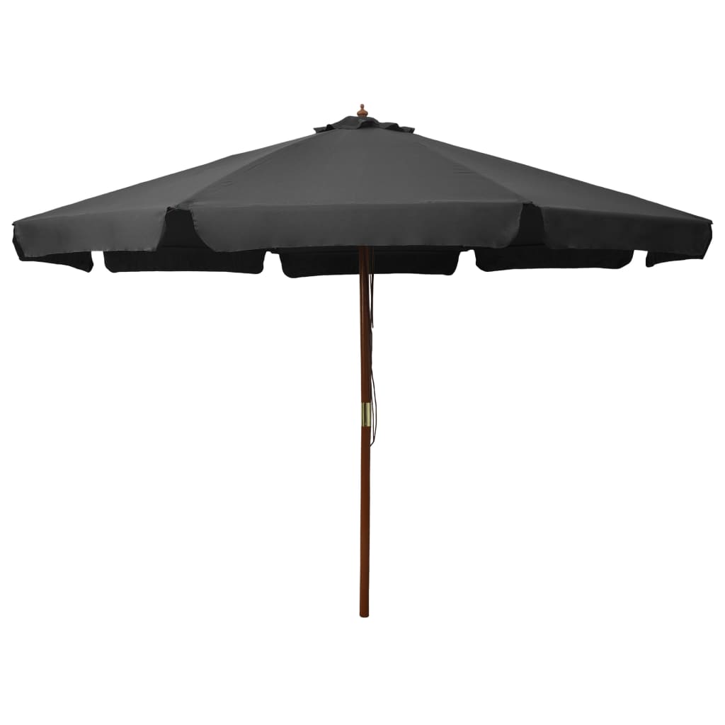 Vidaxl -parasol med trästol 330 cm antracit