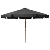 Vidaxl -parasol med trepol 330 cm Antracitt