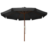 Vidaxl parasol s dřevěným pólem 330 cm antracit