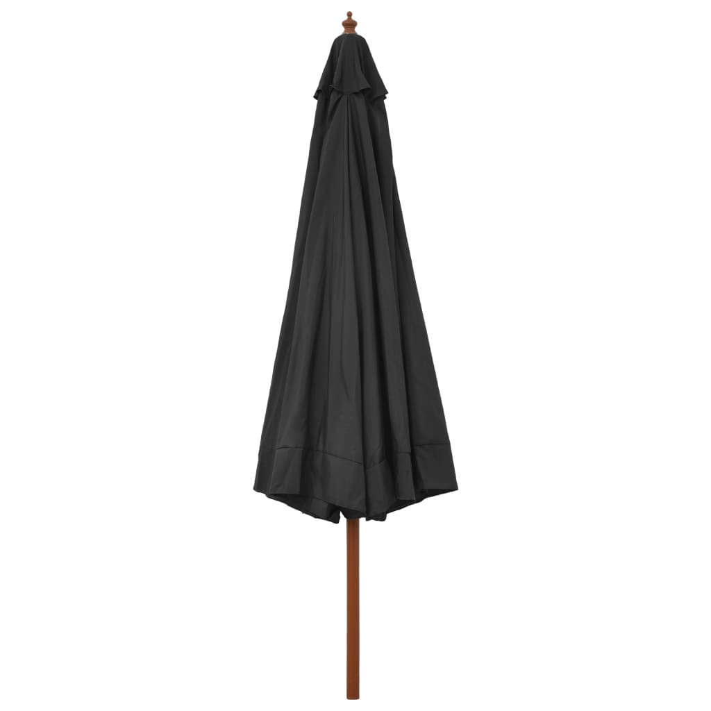 Vidaxl parasol met houten paal 330 cm antraciet