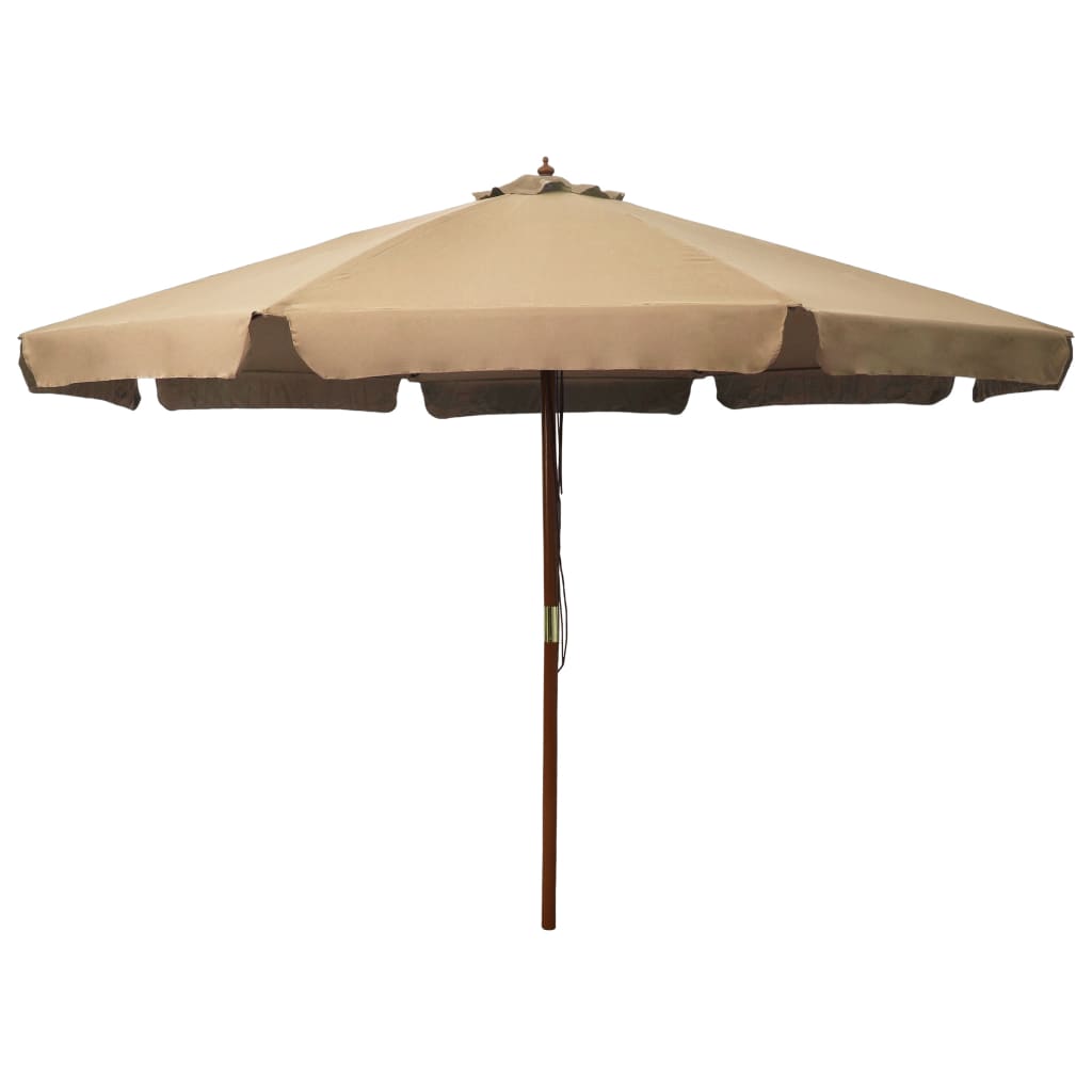 Vidaxl parasol s dřevěným pólem 330 cm taupe