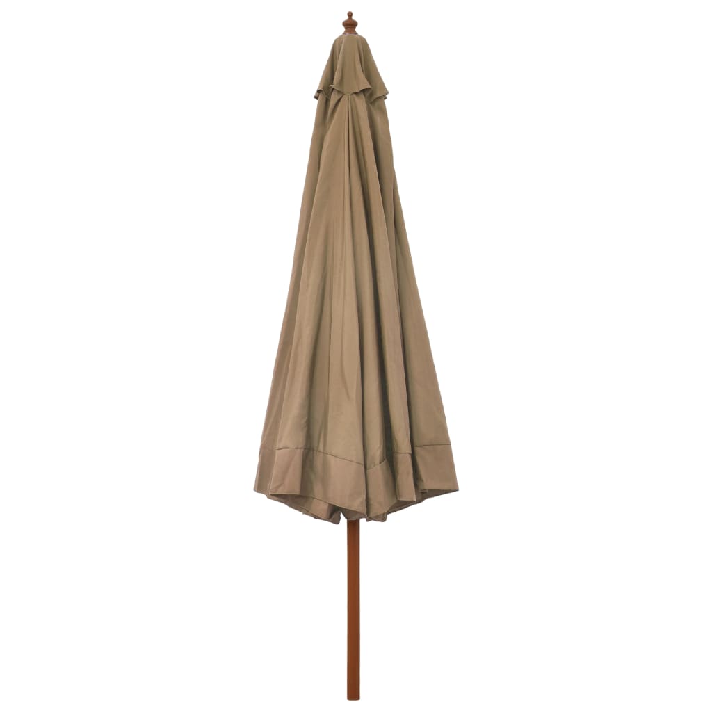 Vidaxl parasol s dřevěným pólem 330 cm taupe