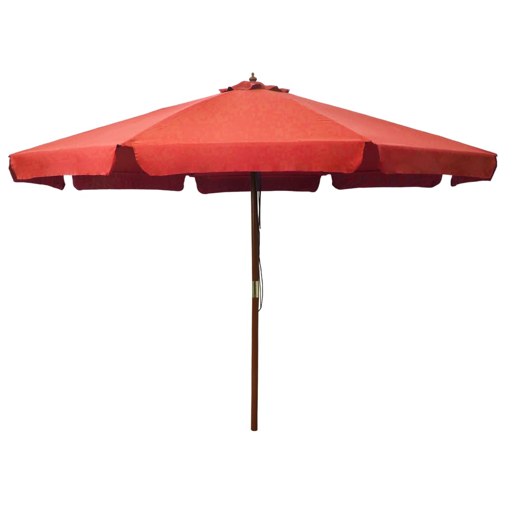 Vidaxl -parasol med træpol 330 cm terracotta -farvet