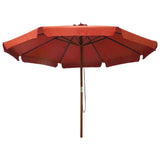 Vidaxl -parasol med træpol 330 cm terracotta -farvet