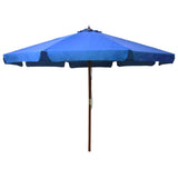 Vidaxl Parasol z lesenim drogom 330 cm Azure Blue