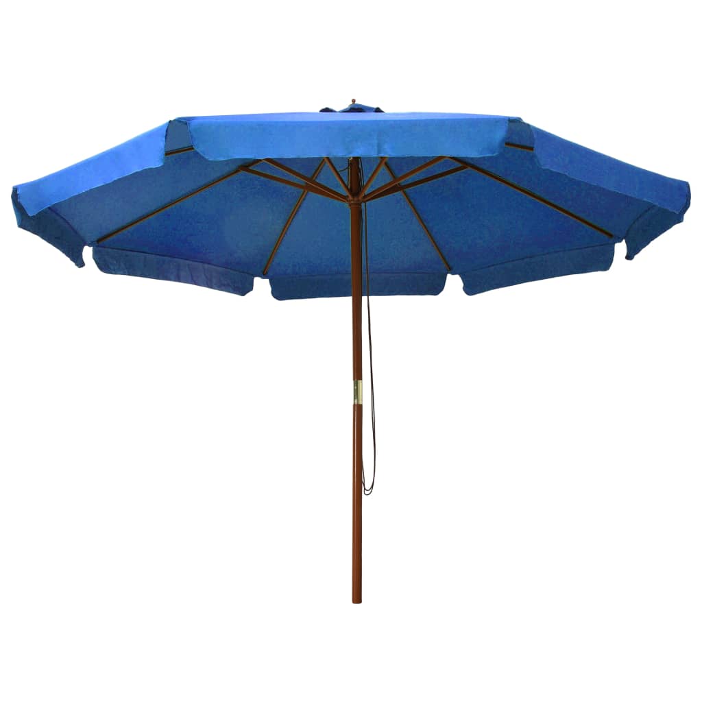 Vidaxl Parasol z drewnianym słupem 330 cm Azure Blue