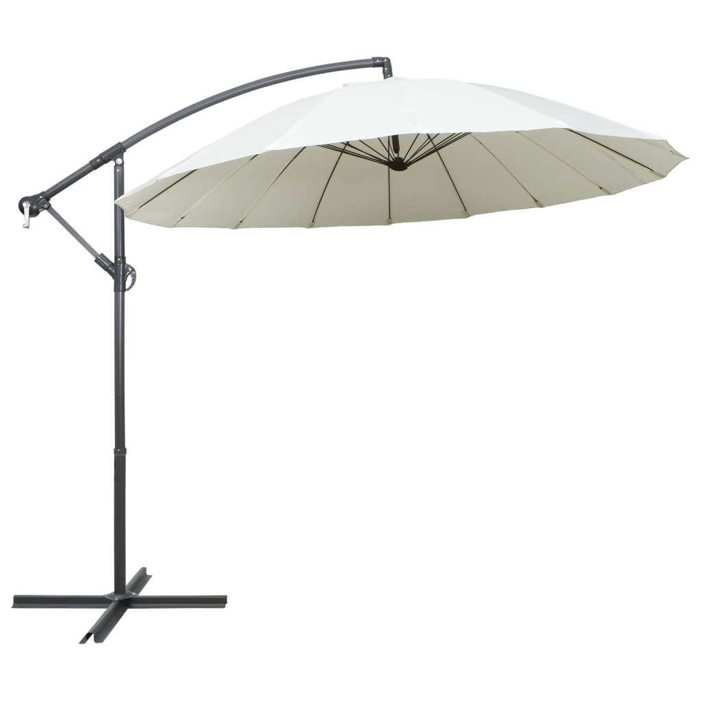 Parasol flotante de Vidaxl con poste de aluminio 3 m blanco