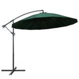 Vidaxl zweefparasol met aluminium paal 3 m groen