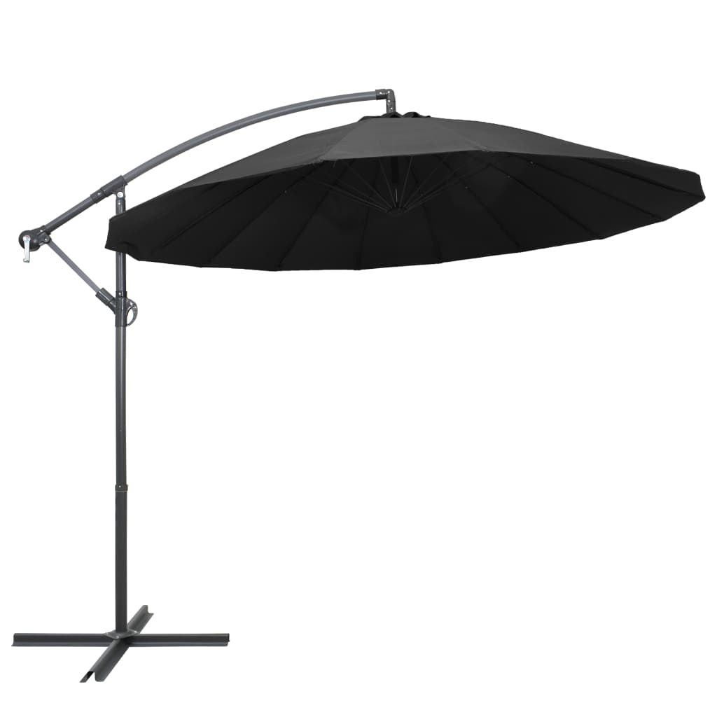 Vidaxl Parasol flottant avec un poteau en aluminium 3 m anthracite