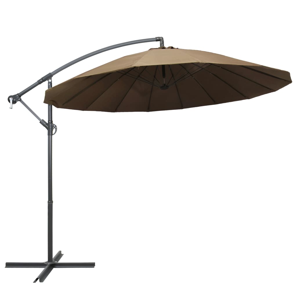 Vidaxl Parasol flottant avec un poteau en aluminium 3 m taupe