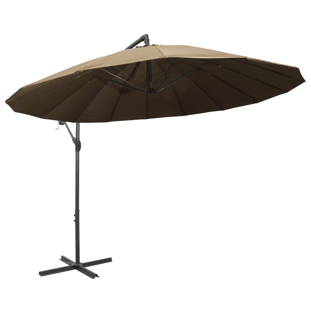 Vidaxl zweefparasol met aluminium paal 3 m taupe