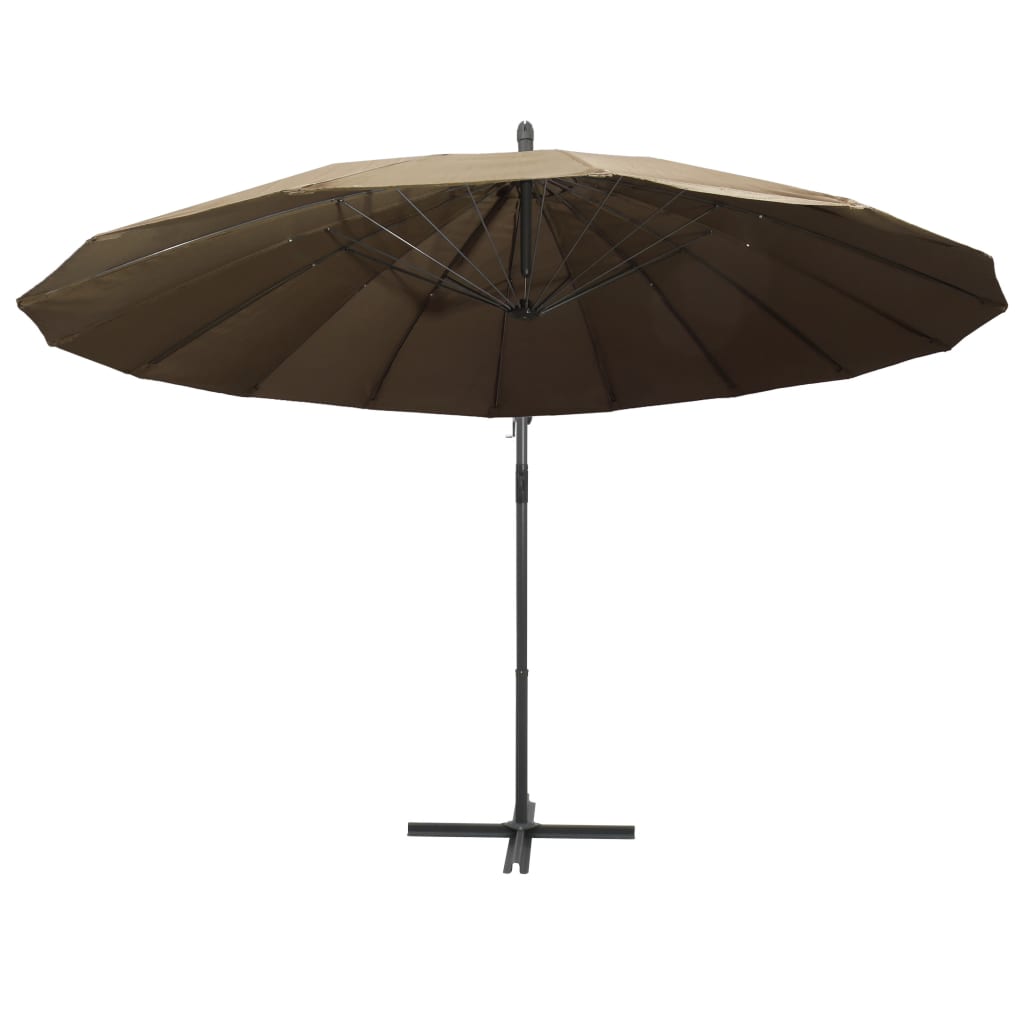 Vidaxl Floating Parasol con polo in alluminio 3 m taupe