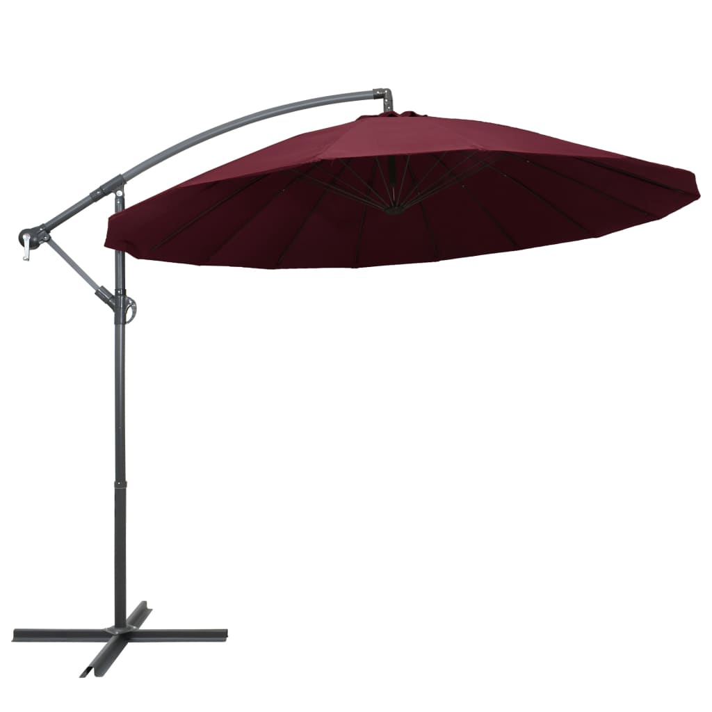 Vidaxl Parasol flottant avec un poteau en aluminium 3 m Bordeaux rouge