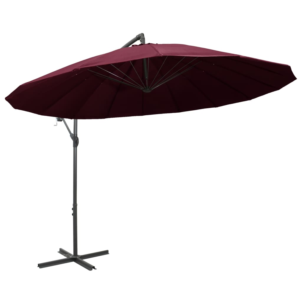 Vidaxl Parasol flottant avec un poteau en aluminium 3 m Bordeaux rouge