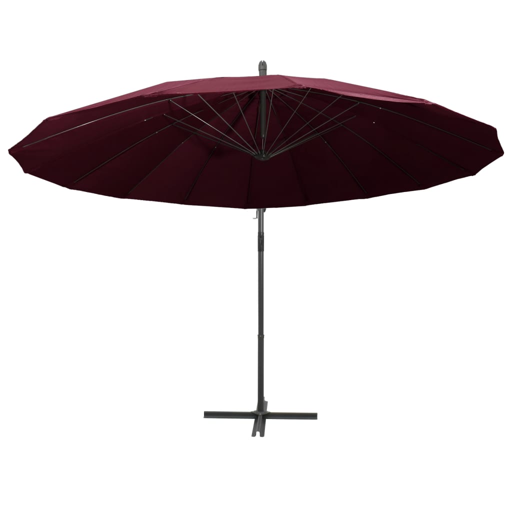 Vidaxl Floating Parasol s hliníkovým pólem 3 m Bordeaux Red