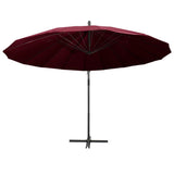 Vidaxl Floating Parasol med aluminiumstang 3 m Bordeaux rød