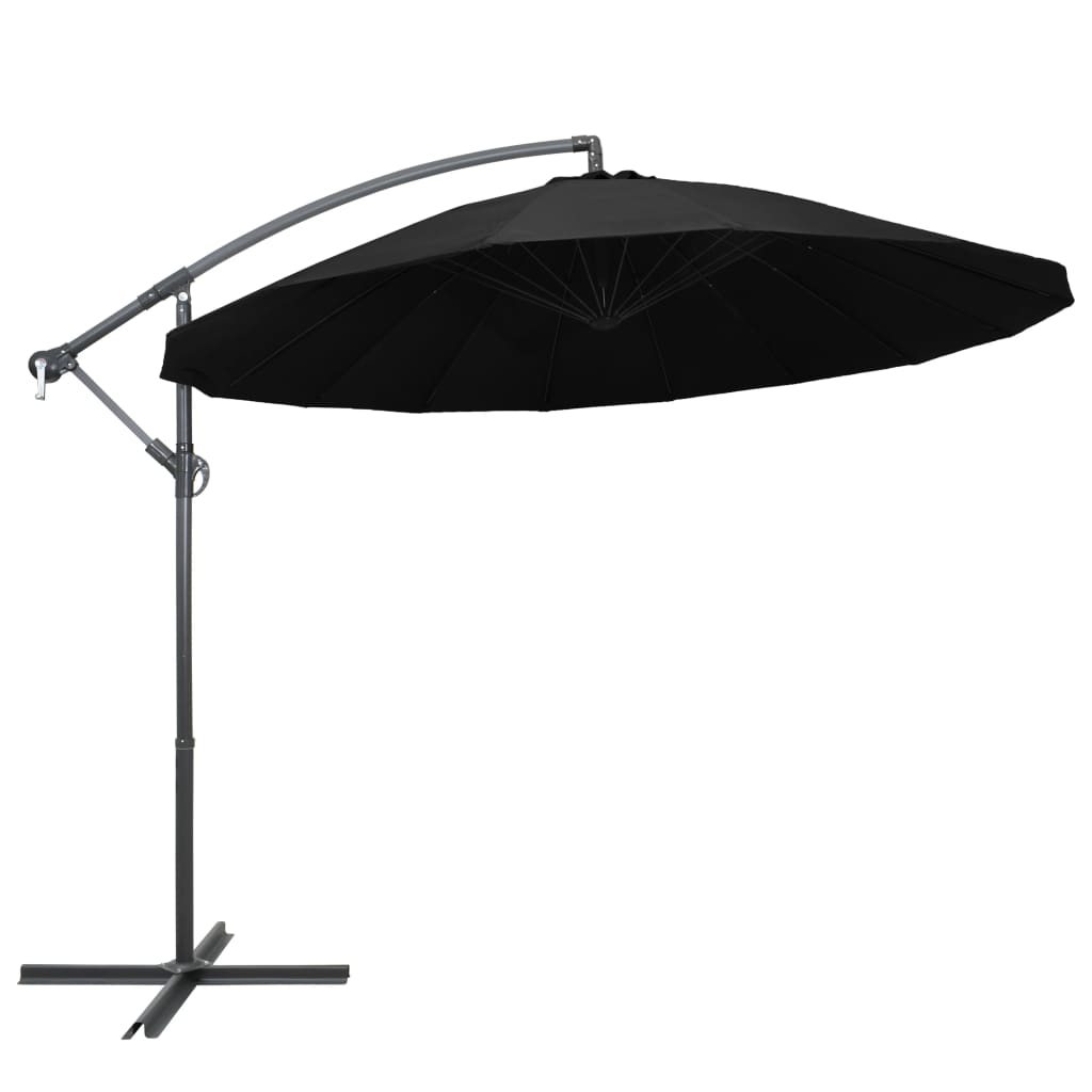 Vidaxl Floating parasol with aluminum pole 3 m black