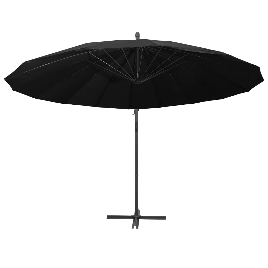 Vidaxl flydende parasol med aluminiumstang 3 m sort