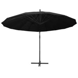 Vidaxl Floating parasol with aluminum pole 3 m black