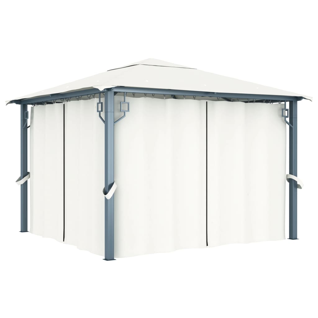 Vidaxl Arbor med gardin 300x300 cm aluminiumcreme