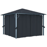 Vidaxl Arbor med gardin 300x300 cm aluminiumantracit