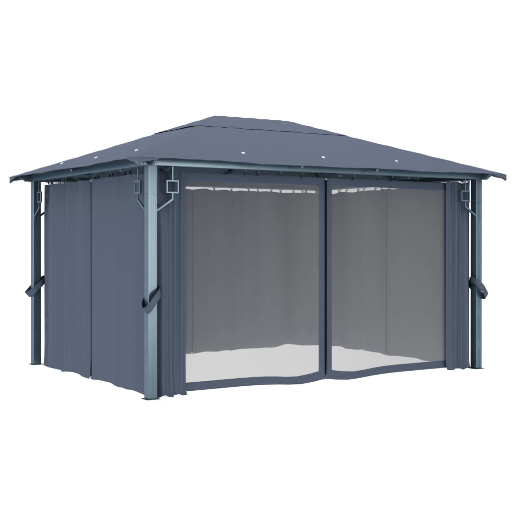 Vidaxl Arbor con tenda 400x300 cm Antracite in alluminio