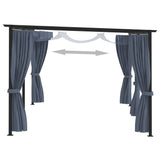 Vidaxl Arbor avec rideaux anthracite en acier 3x6 m