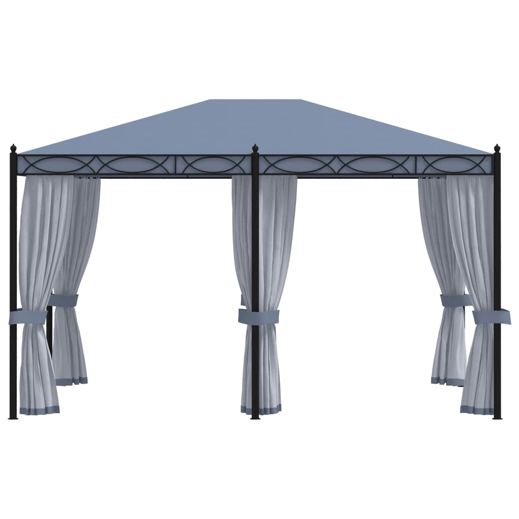 Arbor vidaxl avec moustiques filets 3x4 m anthracite en acier