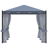 Arbor vidaxl avec moustiques filets 3x4 m anthracite en acier