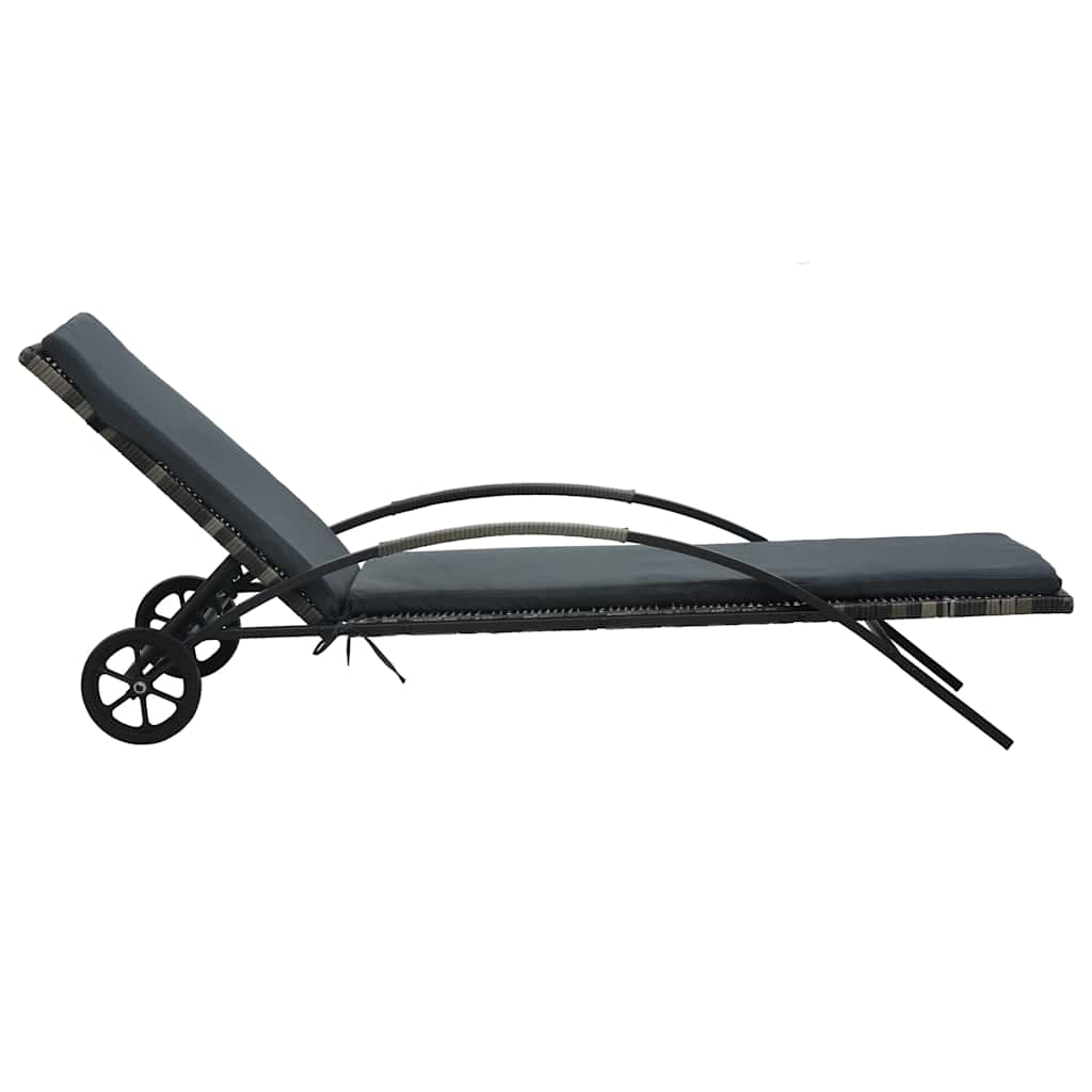 Vidaxl ligbedden met tafel poly rattan antraciet