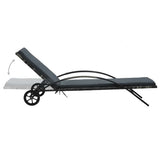 Vidaxl ligbedden met tafel poly rattan antraciet