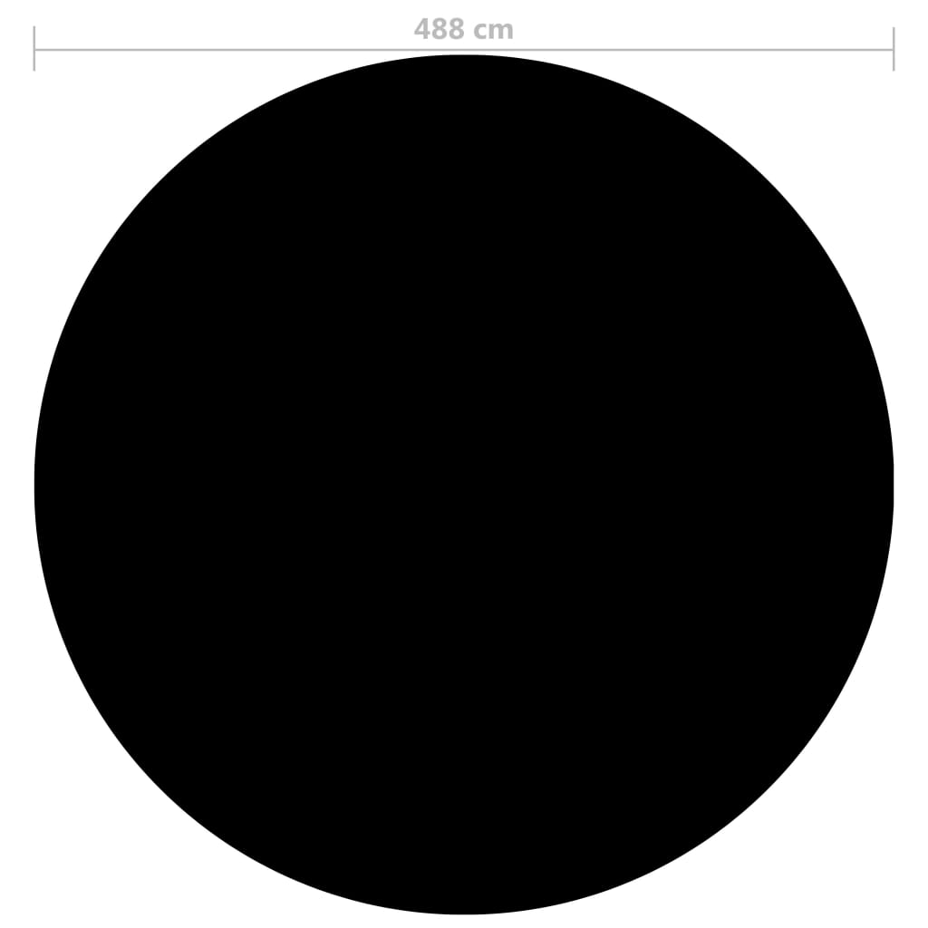 Vidaxl svømmebassengdeksel 488 cm Pe Black