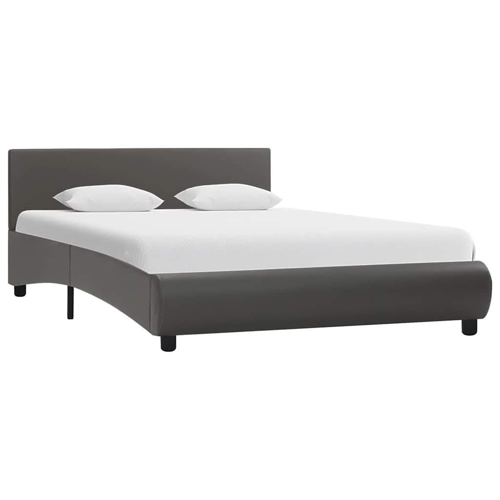 Vidaxl bedframe met led kunstleer grijs 120x200 cm