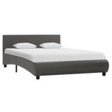 Vidaxl bedframe met led kunstleer grijs 140x200 cm