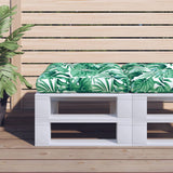 Vidaxl Pallet cushion 50x50x12 cm Fabric leaf pattern