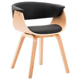 Vidaxl eetkamerstoelen 2 st gebogen hout en kunstleer