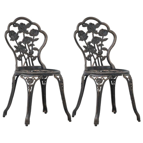 Vidaxl bistrostoelen 2 st gietaluminium bronskleurig