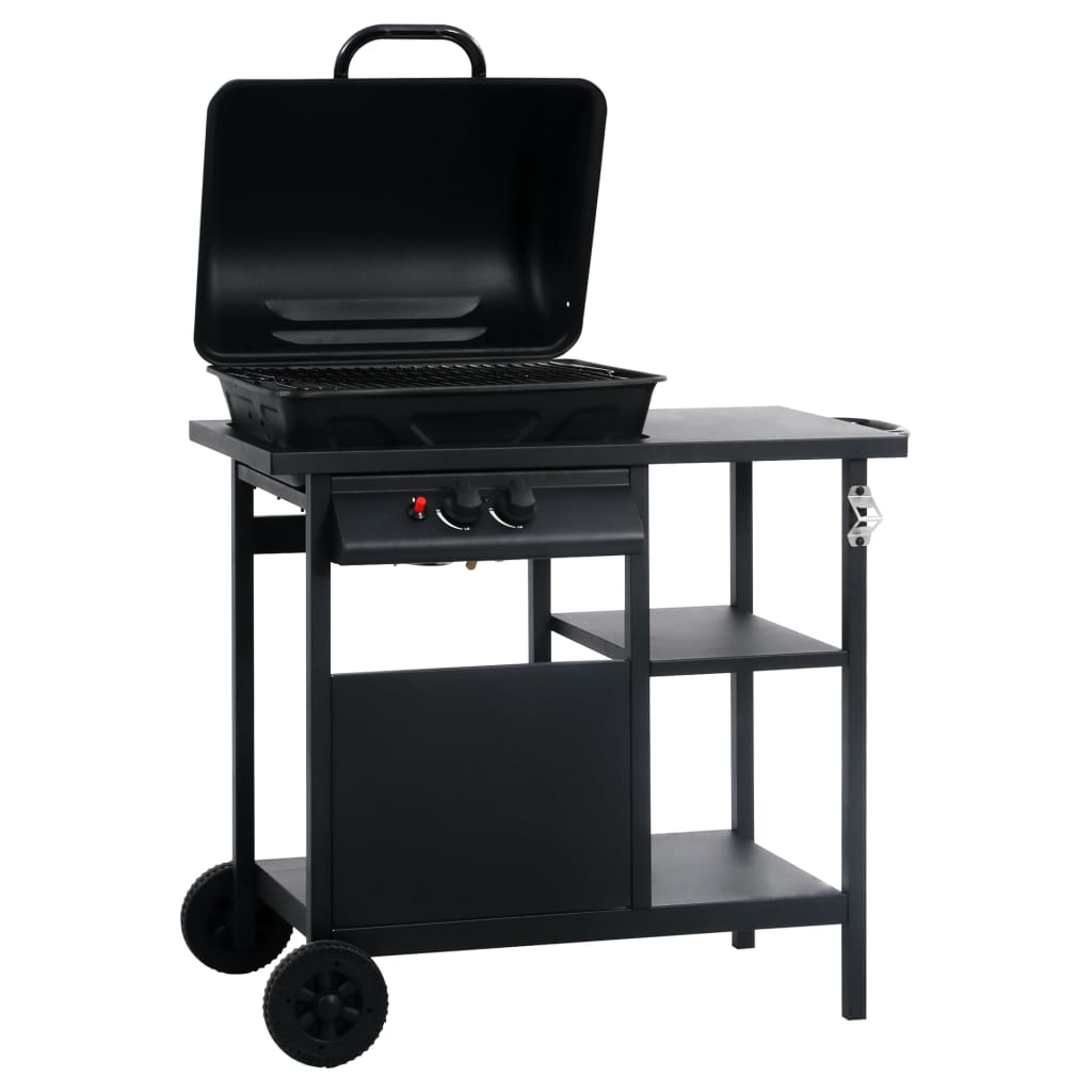 Vidaxl gas barbecue with 3-layer side table black