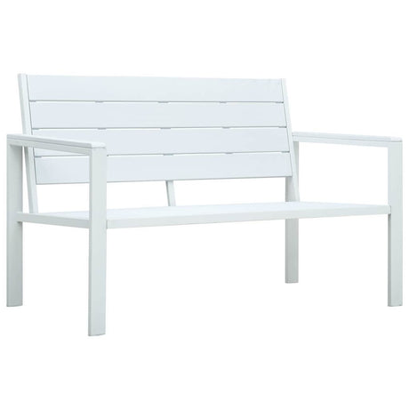 Vidaxl tuinbank hout-look 120 cm hdpe wit