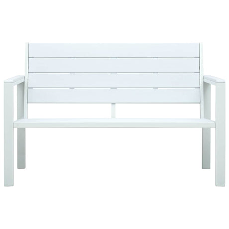 Vidaxl tuinbank hout-look 120 cm hdpe wit
