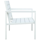 Vidaxl tuinbank hout-look 120 cm hdpe wit