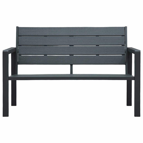 Vidaxl tuinbank hout-look 120 cm hdpe grijs