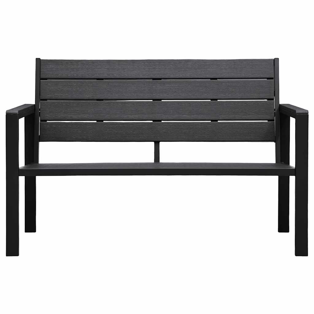 Vidaxl tuinbank hout-look 120 cm hdpe zwart