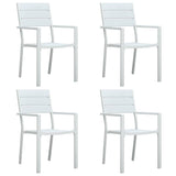 Vidaxl tuinstoelen 4 st hout-look hdpe wit