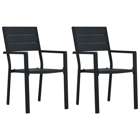 Vidaxl tuinstoelen 2 st hout-look hdpe zwart