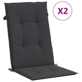 Vidaxl Gartenstuhl Kissen 2 St hoher Rücken 120x50x3 cm Stoff schwarz